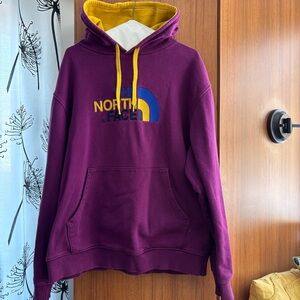 The North Face Purple & Yellow Embroidered Logo Pullover Hoodie Size XXL